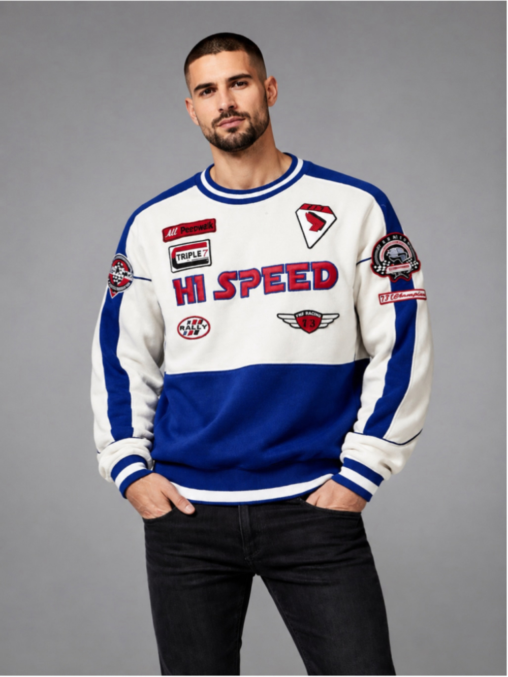 F.N.F. Racing Speedway Club Championship Crewneck Sweatshirt – #73 Patches